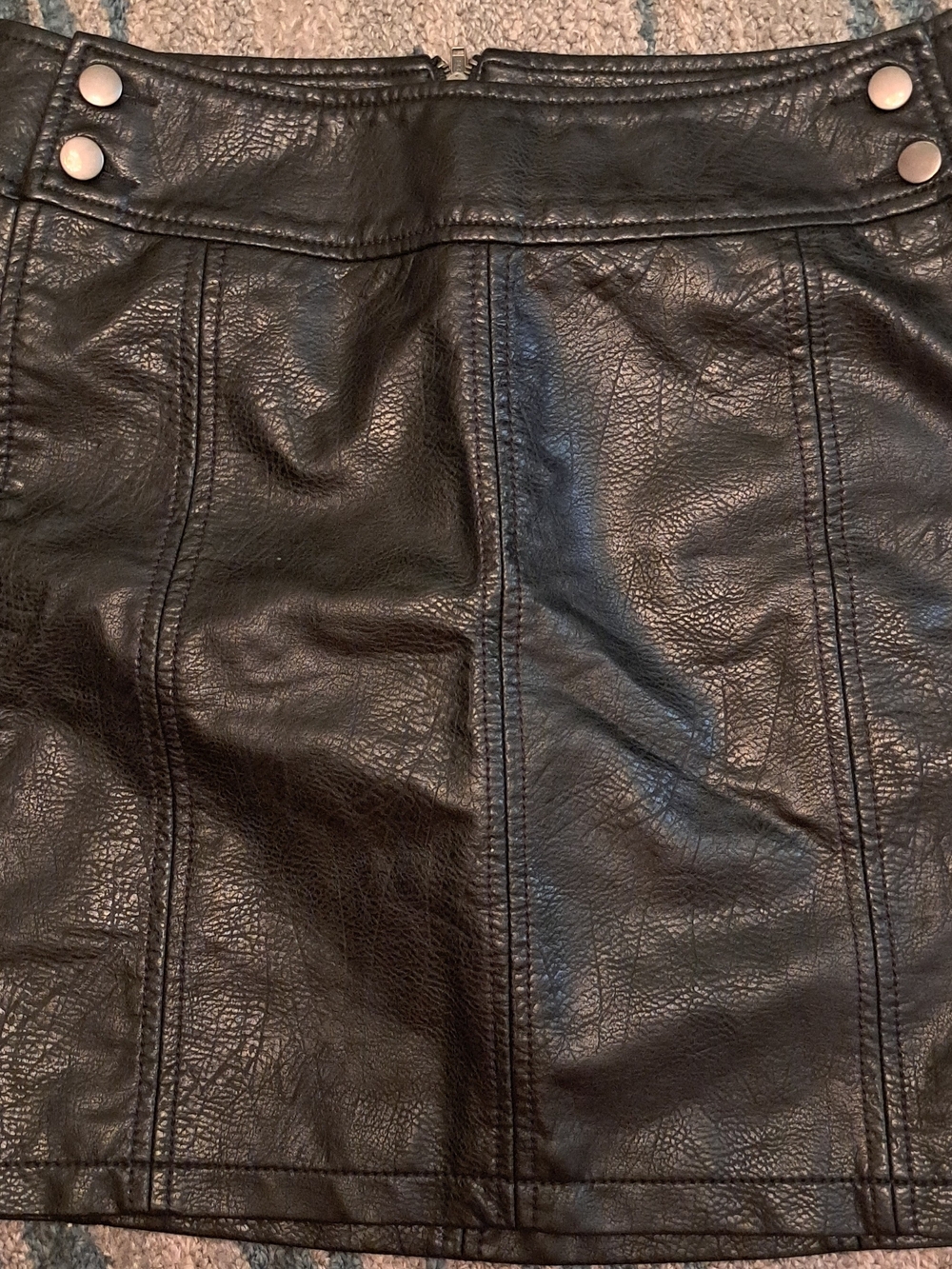 Free People Black Faux Leather Panel Mini Skirt